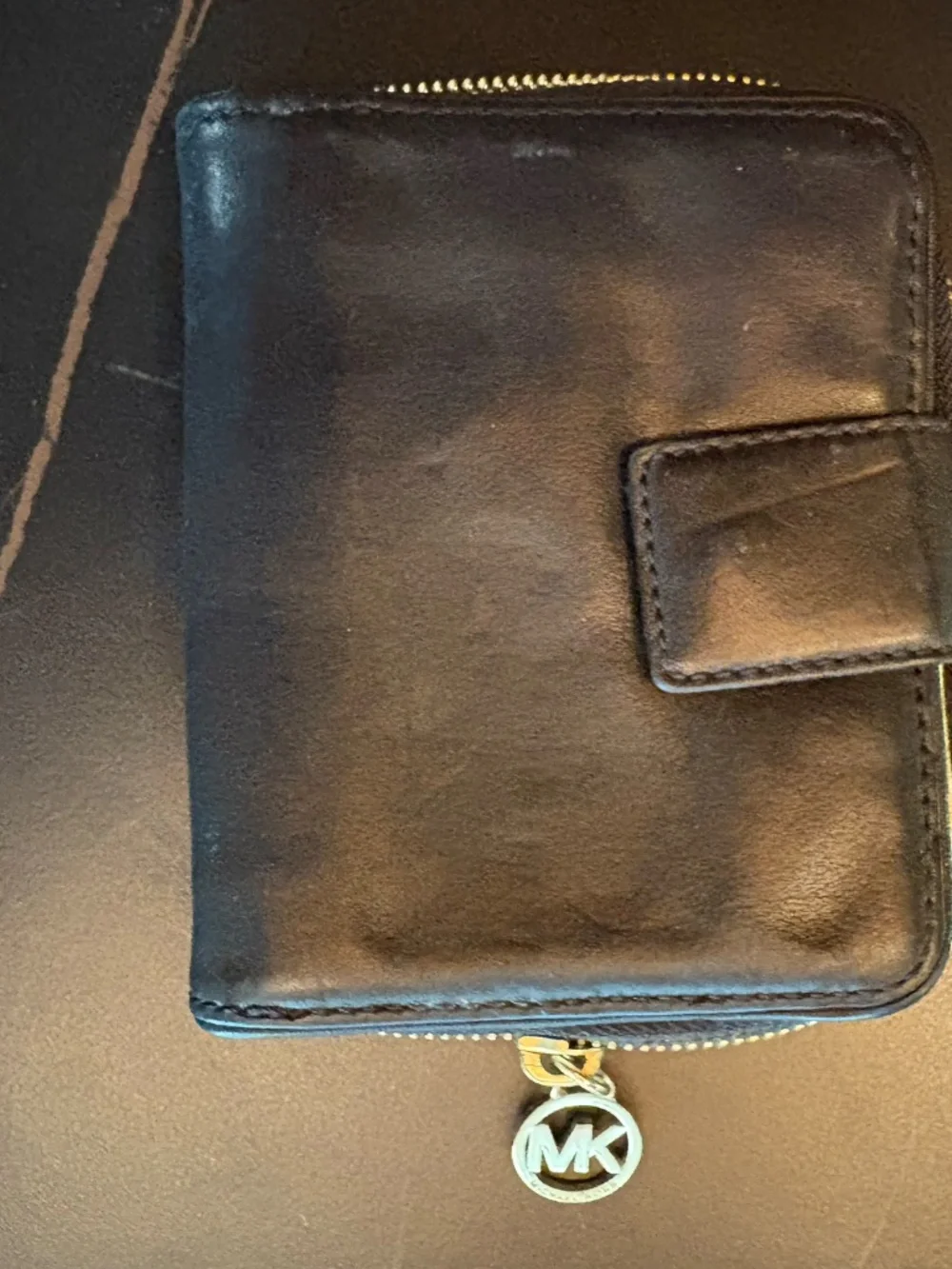 Michael Kors Black Leather Zip Around Organizer Wallet Garage Blowout